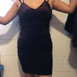 BURGUNDY VELVET DRESS